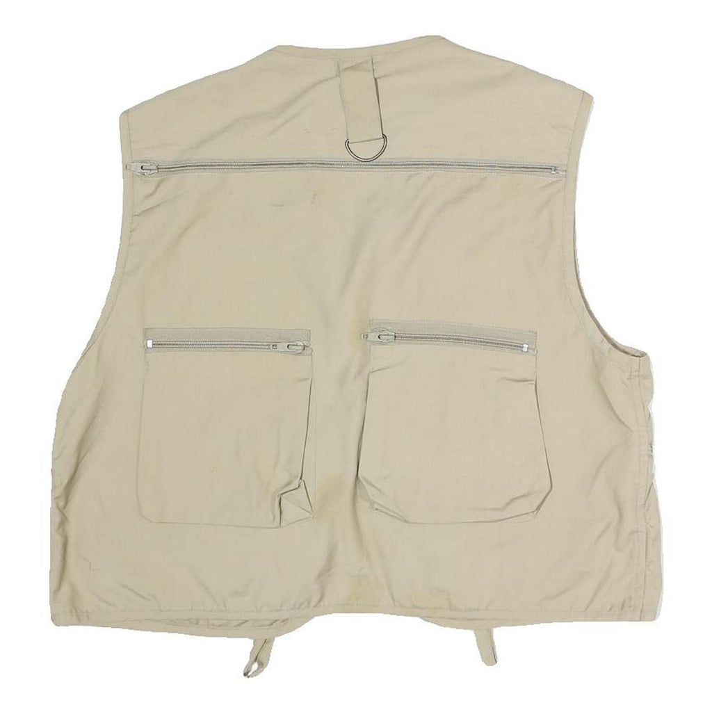 WOODFIELD Mens Beige Outdoor Cotton Jacket M Multi Pocket Utility Zip