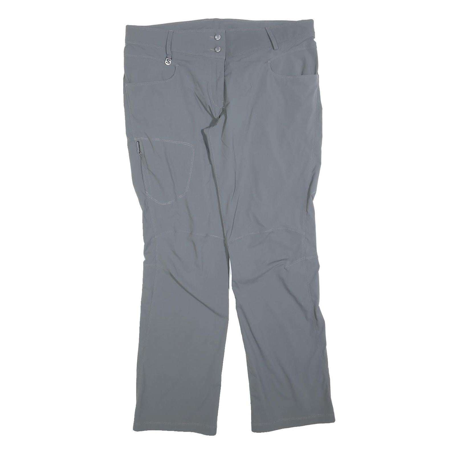 SALOMON Womens Regular Grey Polyester Blend Trousers W38 L32 Outdoor Activewear