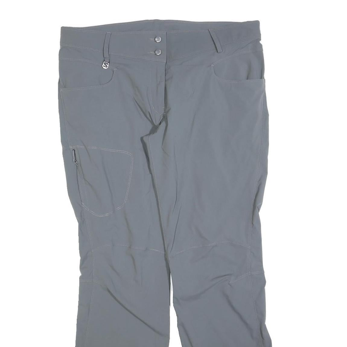 SALOMON Womens Regular Grey Polyester Blend Trousers W38 L32 Outdoor Activewear