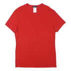 VERSACE Womens Red S Short Sleeve Crew Neck Cotton Blend T-Shirt Logo