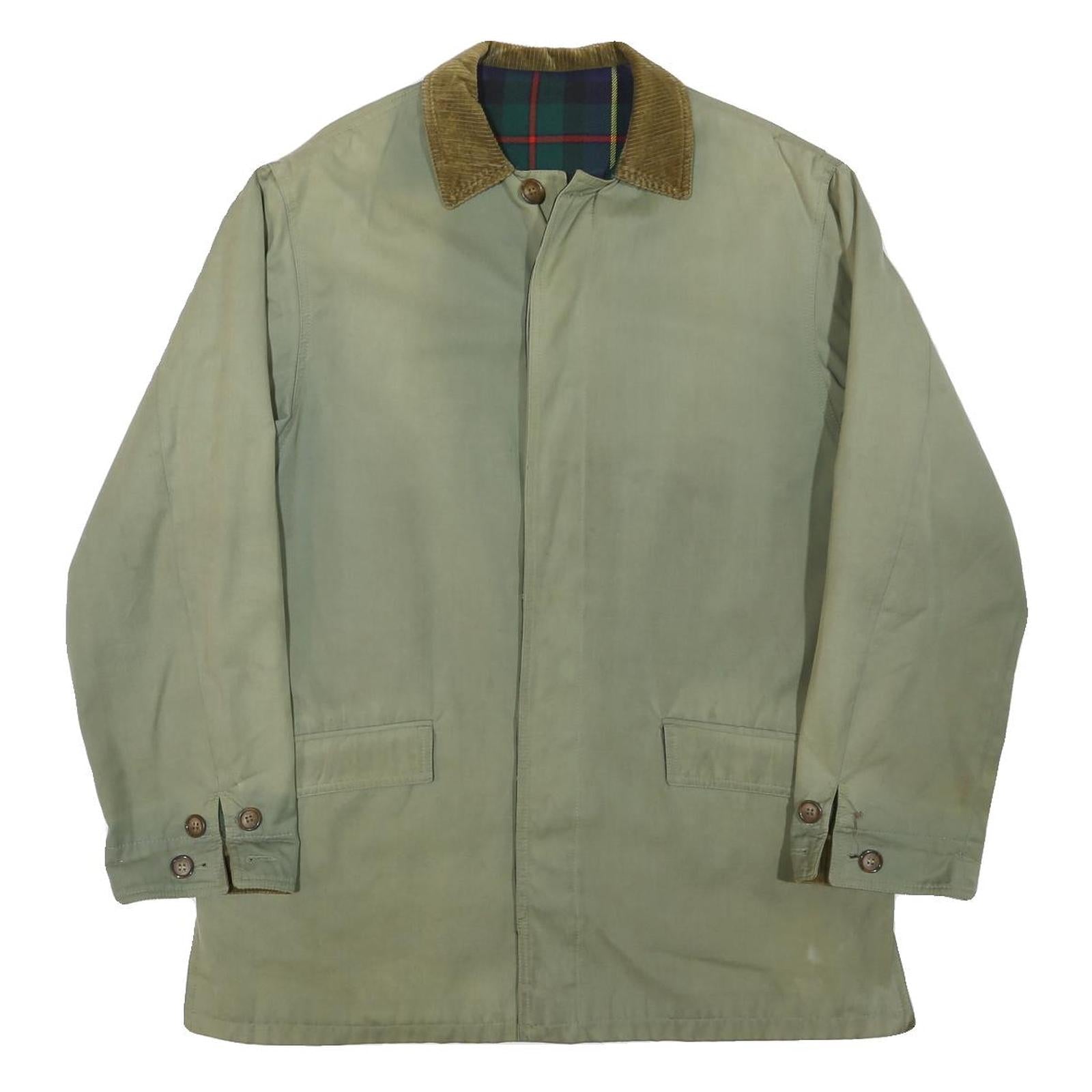 PHIST Mens Beige Cotton Blend Classic Jacket L Button Closure Corduroy Collar