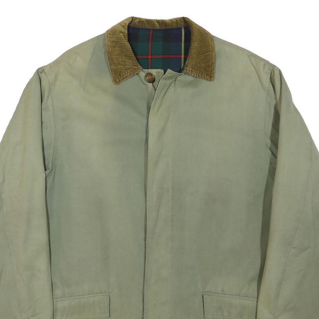 PHIST Mens Beige Cotton Blend Classic Jacket L Button Closure Corduroy Collar