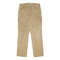 CARHARTT Mens Cotton Blend Beige Relaxed Straight Trousers W35 L31 Workwear Zip