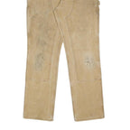 CARHARTT Mens Cotton Blend Beige Relaxed Straight Trousers W35 L31 Workwear Zip