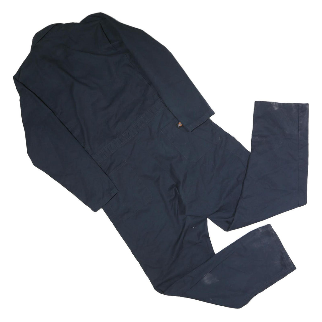 DICKIES Mens Navy Blue Dungarees Relaxed Polyester Blend XL W42 L42 Workwear
