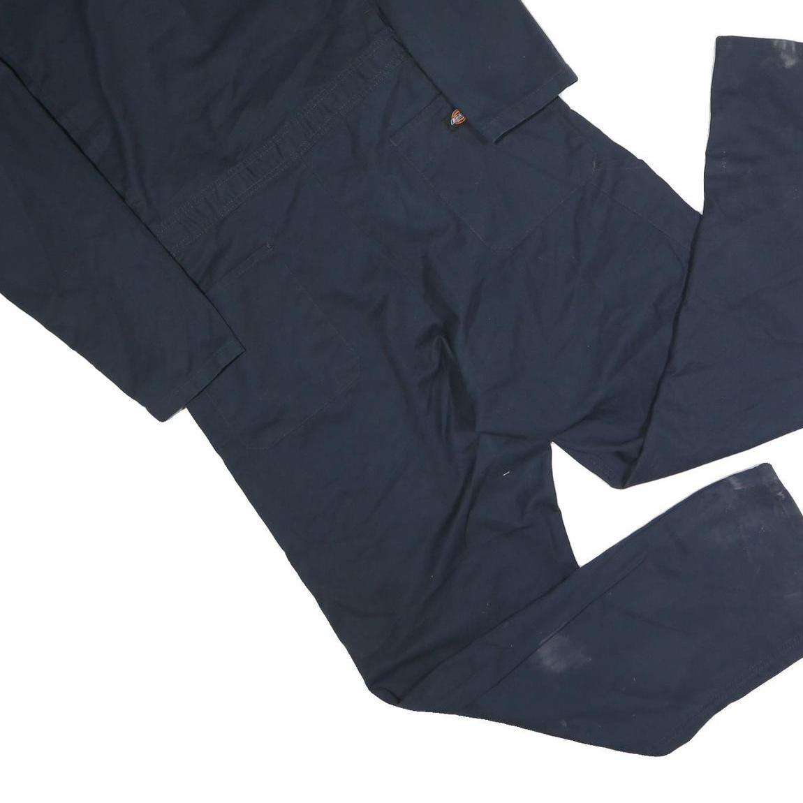 DICKIES Mens Navy Blue Dungarees Relaxed Polyester Blend XL W42 L42 Workwear