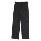 DICKIES Mens Classic Black Polyester Blend Trousers W30 L34 Straight Zip Closure
