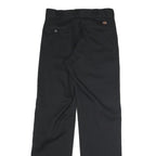 DICKIES Mens Classic Black Polyester Blend Trousers W30 L34 Straight Zip Closure