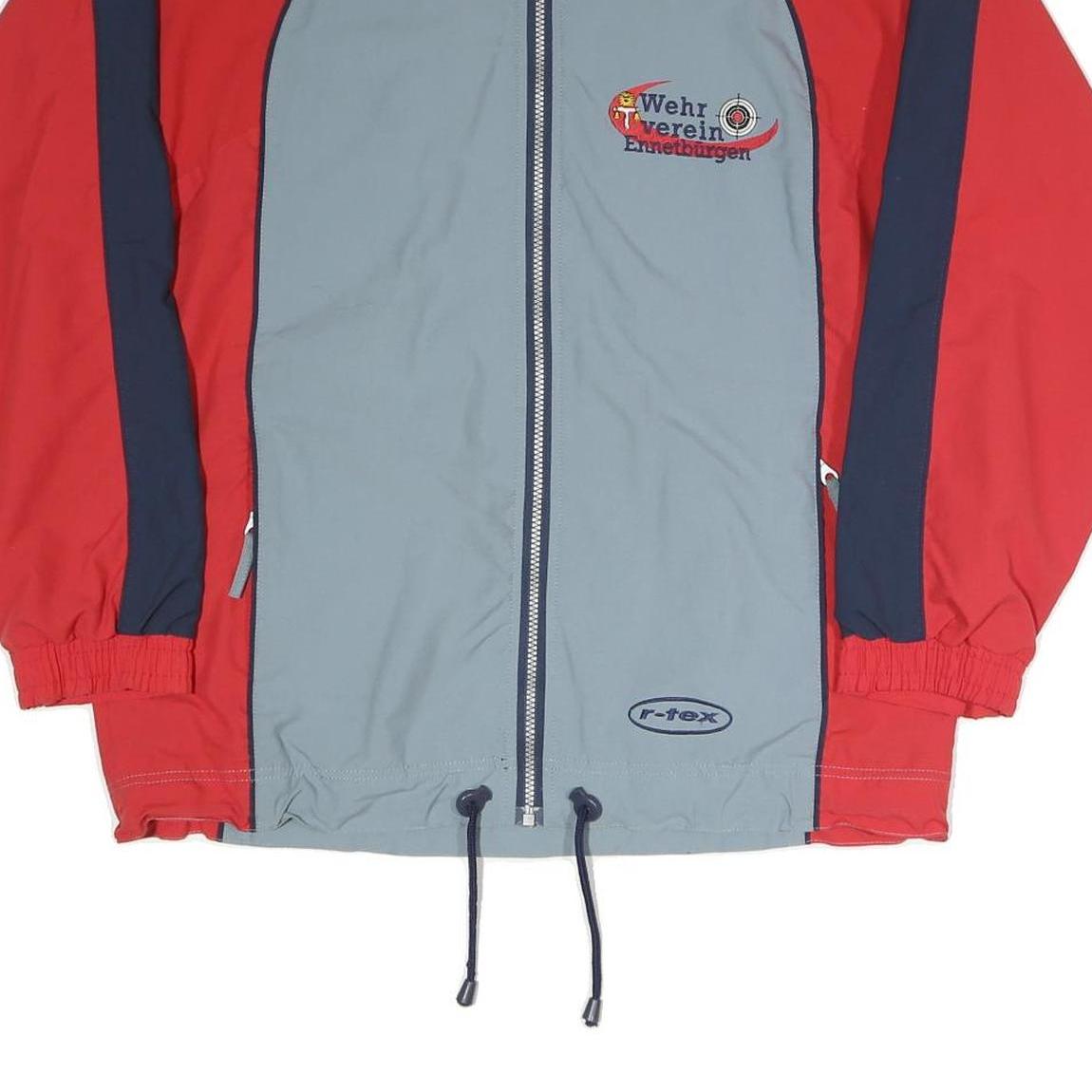 R-TEX Mens Grey & Red Casual Outdoor Jacket M Polyester Blend Zip Track