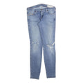 DIESEL Womens Slim Blue Denim Light Wash Jeans W28 L30 Distressed Zip Fit
