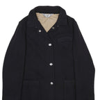 C.P. COMPANY Womens Black Wool Blend Button Jacket S Plain Classic Outerwear