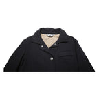 C.P. COMPANY Womens Black Wool Blend Button Jacket S Plain Classic Outerwear
