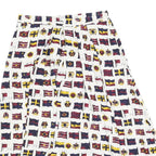 JG HOOK Womens White Cotton Blend Pleated Midi Skirt S Nautical Flags Print