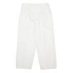 H&M Womens Cotton Blend White Relaxed W28 L22 Button Closure Trousers