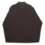 LACOSTE Mens Brown Long Sleeve Plain 3XL Cotton Jersey Point Collar Polo Shirt