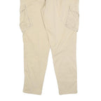 BURTON Mens Cotton Blend Beige Slim Cargo Trousers W30 L30 Casual Zip Closure