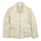 GRAFF Womens Cream Jacket M Woven Plain Button Closure Classic Fit Warm