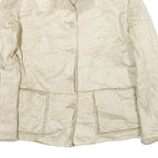 GRAFF Womens Cream Jacket M Woven Plain Button Closure Classic Fit Warm