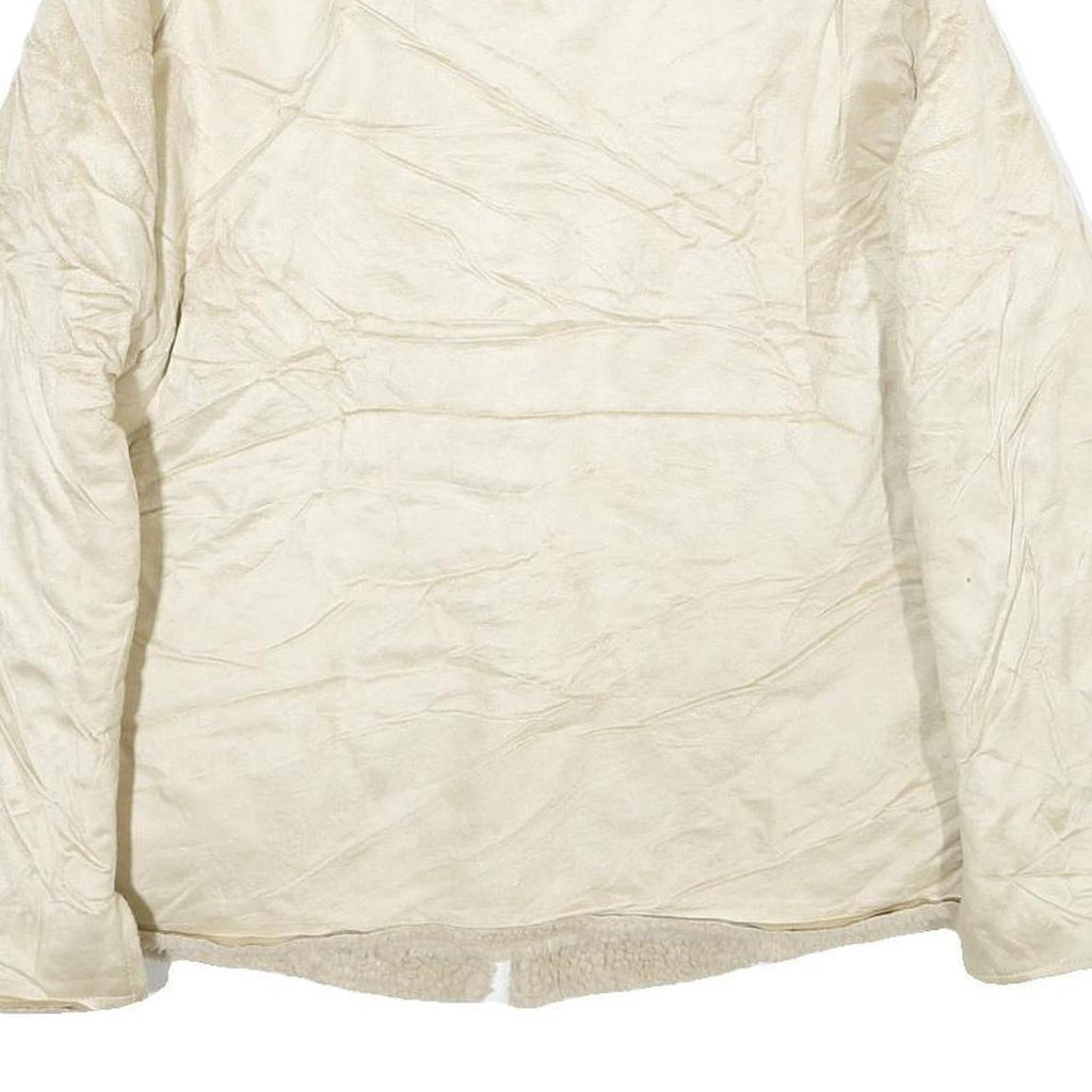 GRAFF Womens Cream Jacket M Woven Plain Button Closure Classic Fit Warm