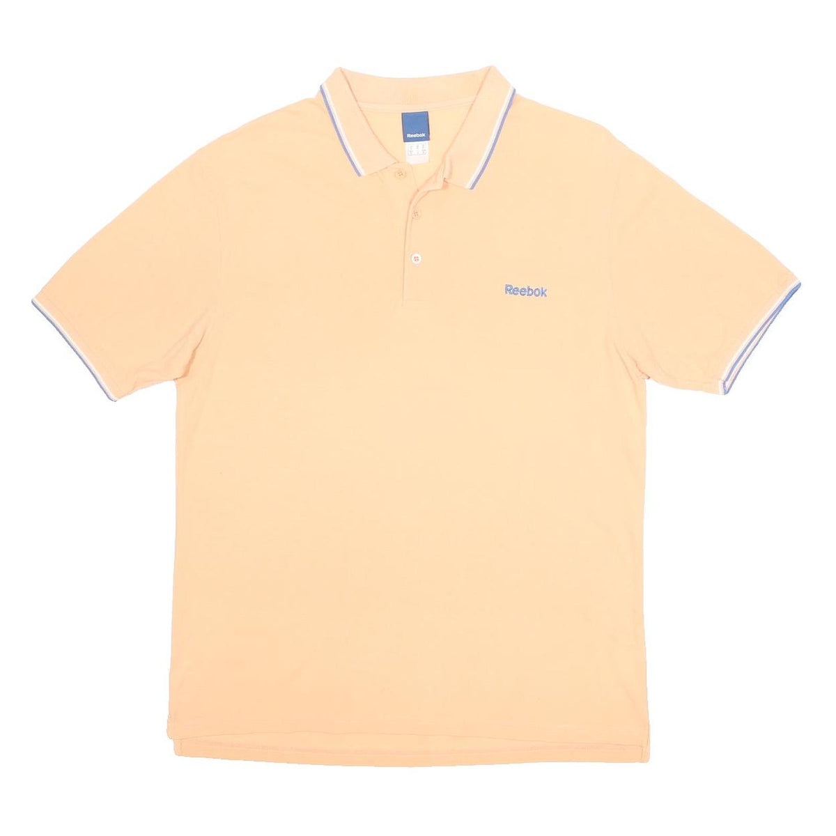 REEBOK Mens Peach Polo Shirt XL Cotton Short Sleeve Basic Casual