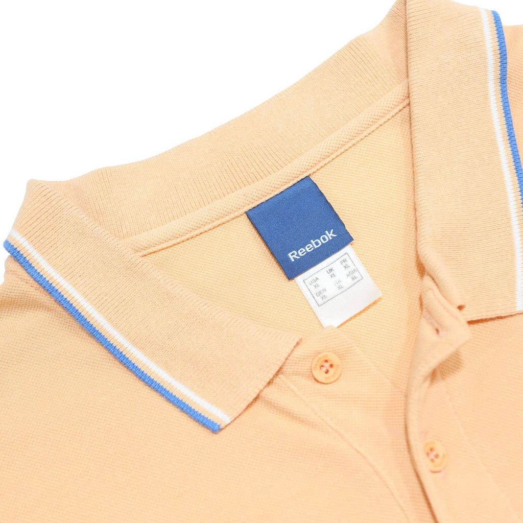 REEBOK Mens Peach Polo Shirt XL Cotton Short Sleeve Basic Casual