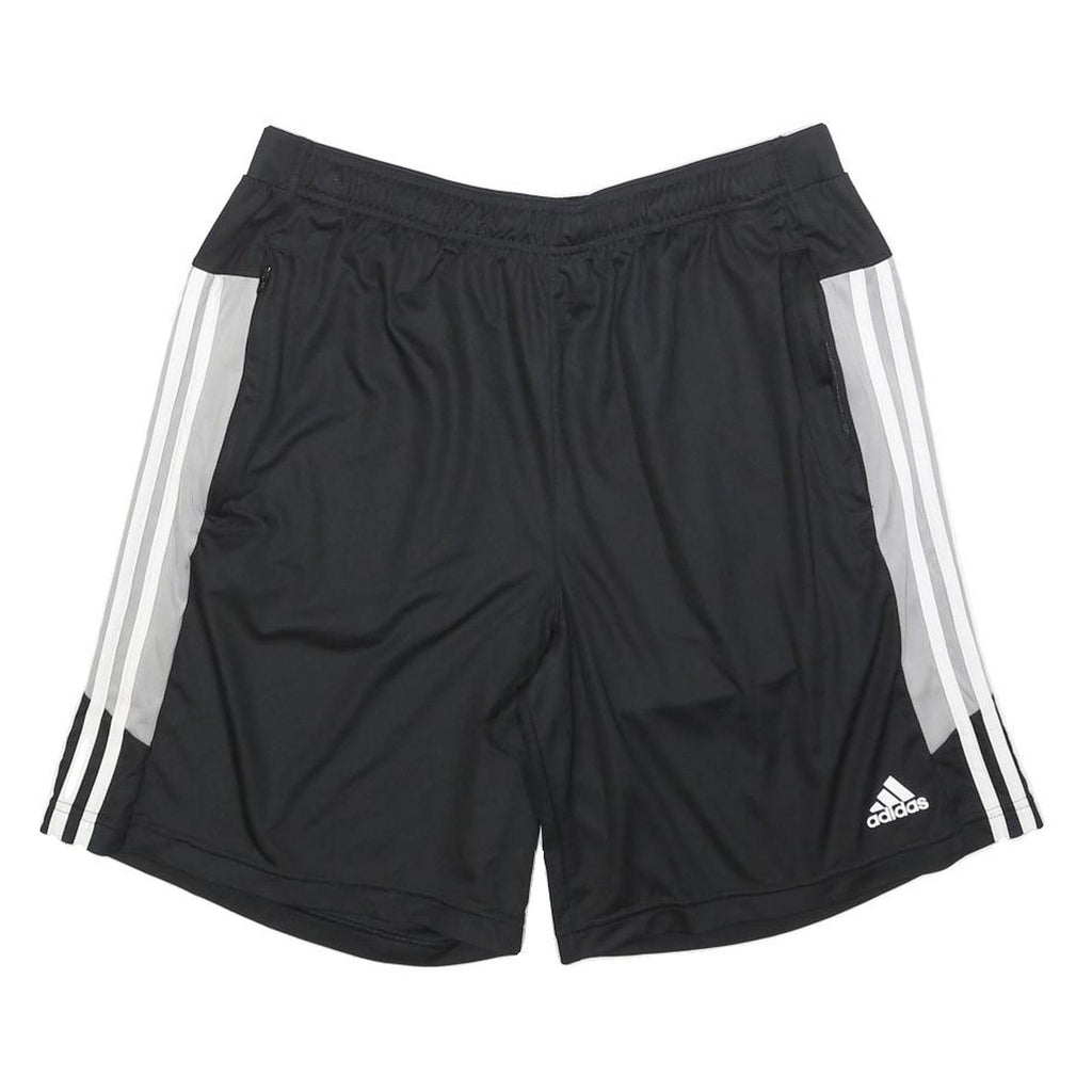ADIDAS Mens Shorts Black & White Casual Polyester L W32 Sports Logo
