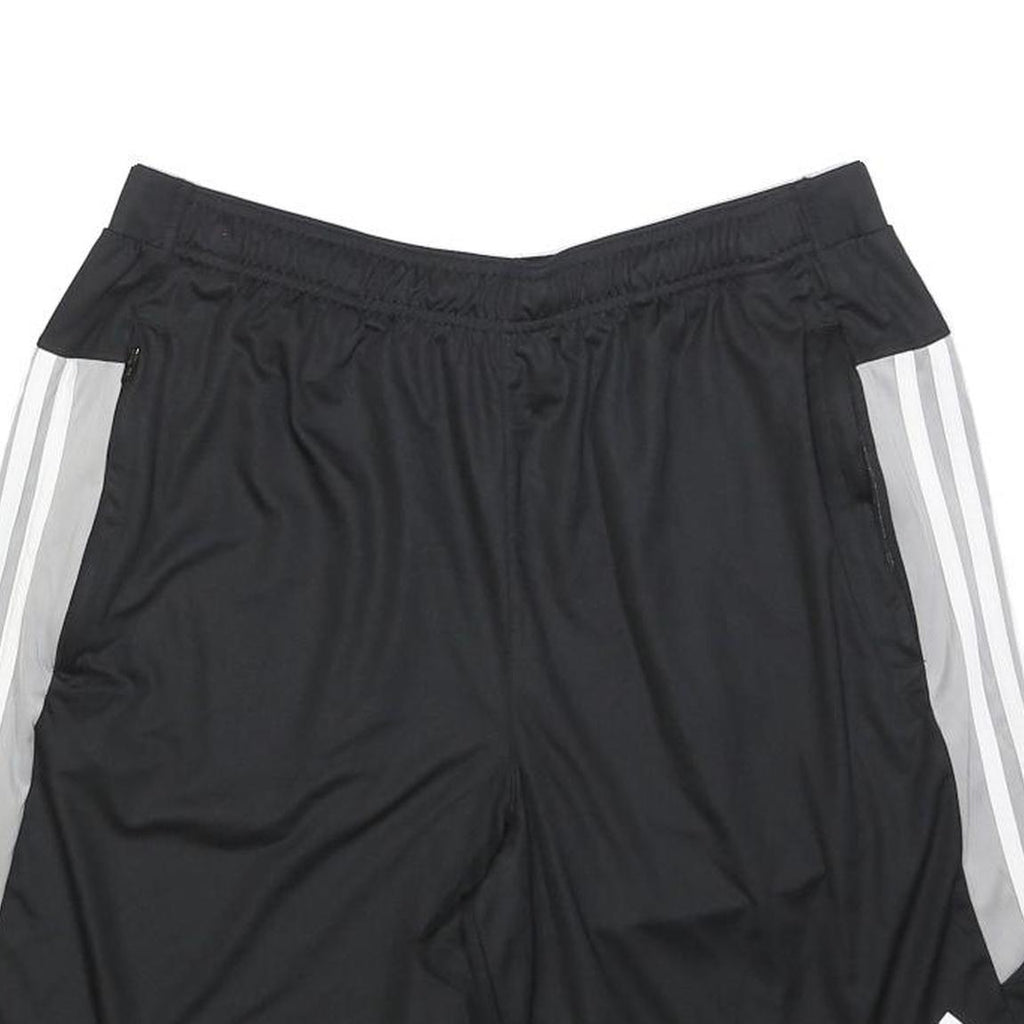ADIDAS Mens Shorts Black & White Casual Polyester L W32 Sports Logo