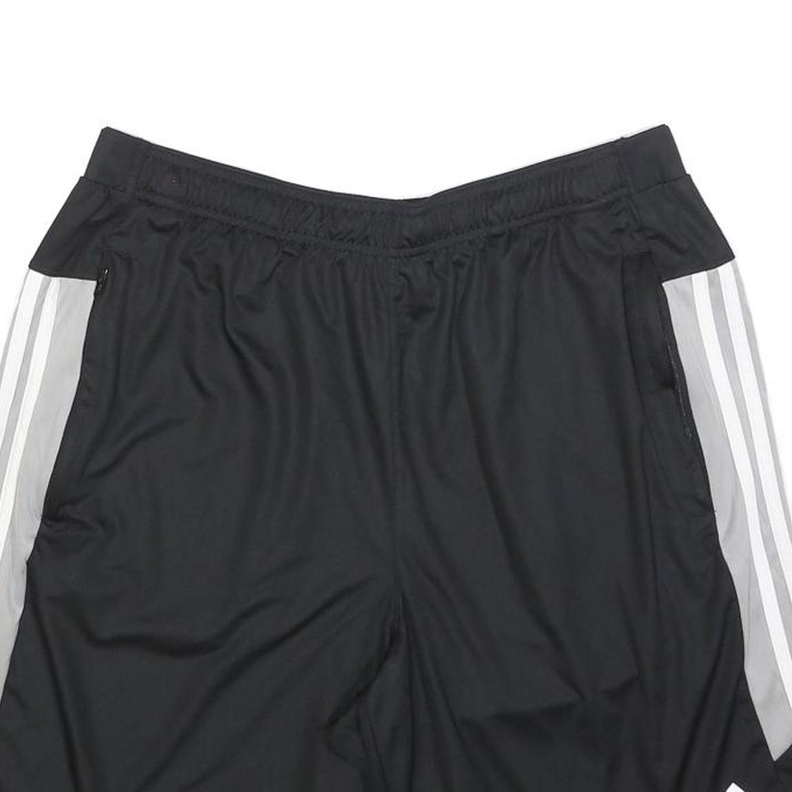 ADIDAS Mens Shorts Black & White Casual Polyester L W32 Sports Logo