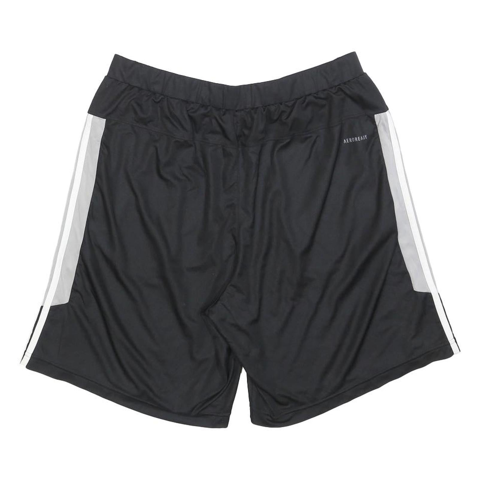 ADIDAS Mens Shorts Black & White Casual Polyester L W32 Sports Logo