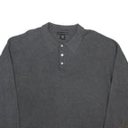 CONSENSUS Mens Grey Polo Neck Cotton Jumper L Casual Classic Comfortable