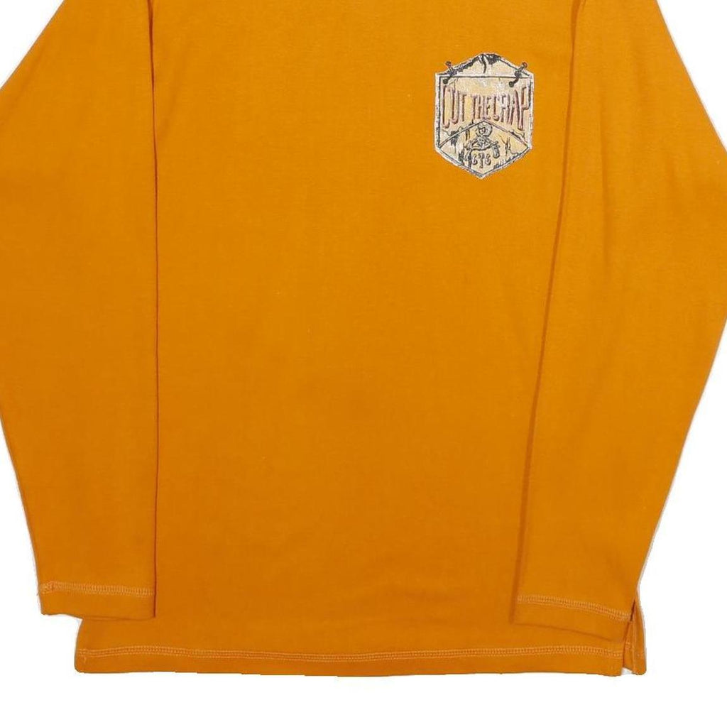 CUT THE CRAP Mens Orange Crew Neck M Cotton Long Sleeve Sweatshirt Logo