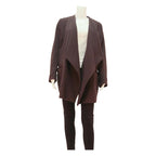 JOOP Womens Brown Jacket L Cotton Blend Textured Button Closure Relaxed Fit