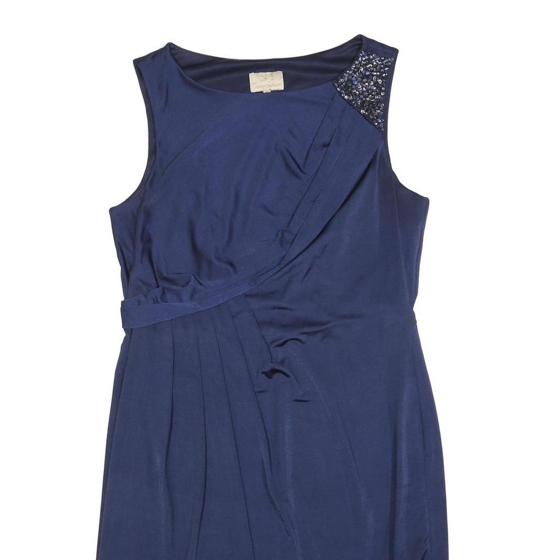 JENNY PACKHAM Womens Navy Blue Dress Polyester Blend Sleeveless Knee Length UK