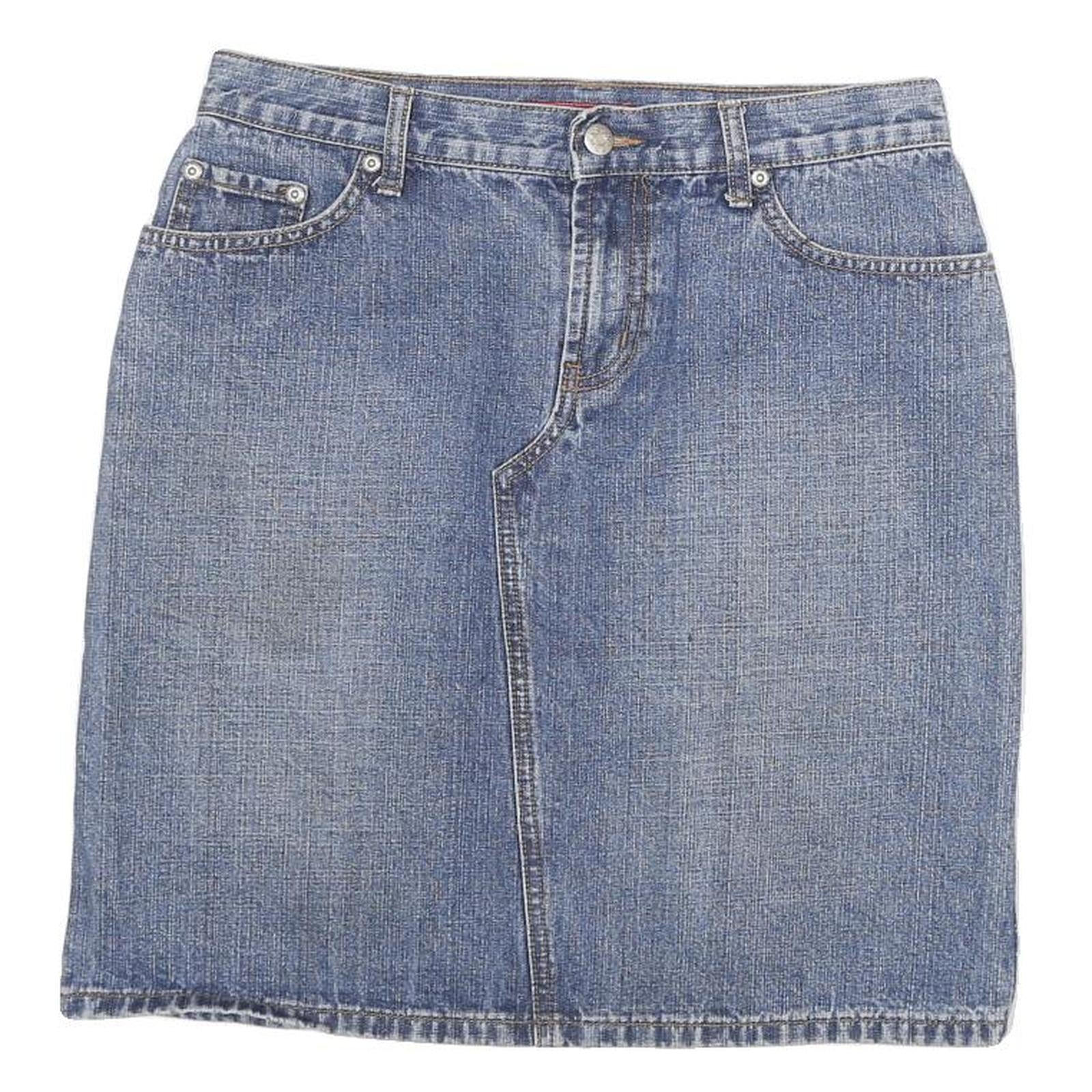 ZENA Womens Blue Denim Mini Skirt Cotton Blend M Casual Classic Style