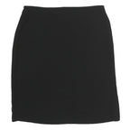 MAX MARA Womens Black Mini Polyester Plain Skirt UK 14 Classic Formal