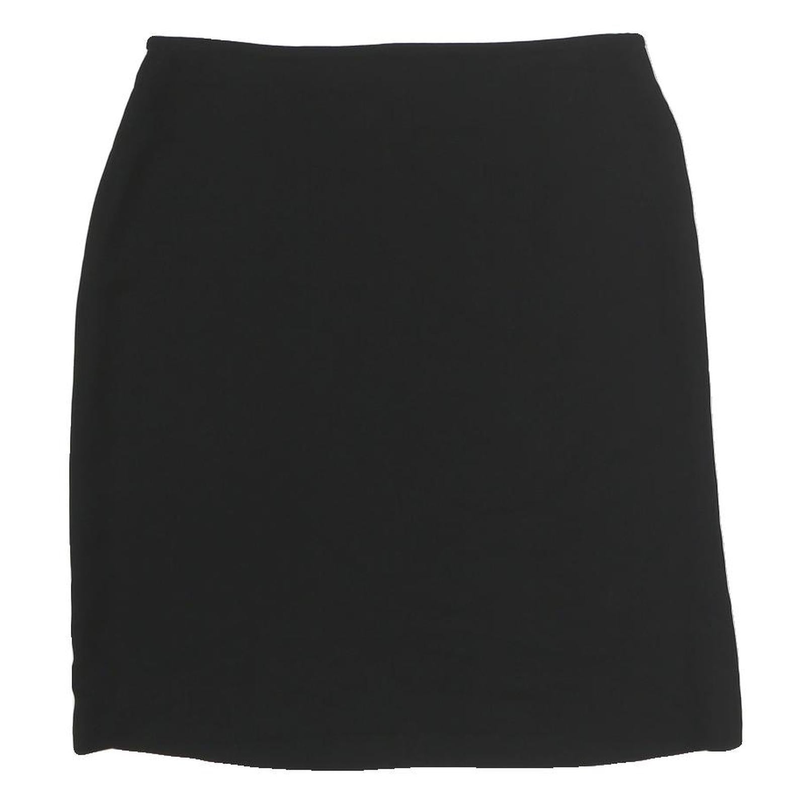 MAX MARA Womens Black Mini Polyester Plain Skirt UK 14 Classic Formal