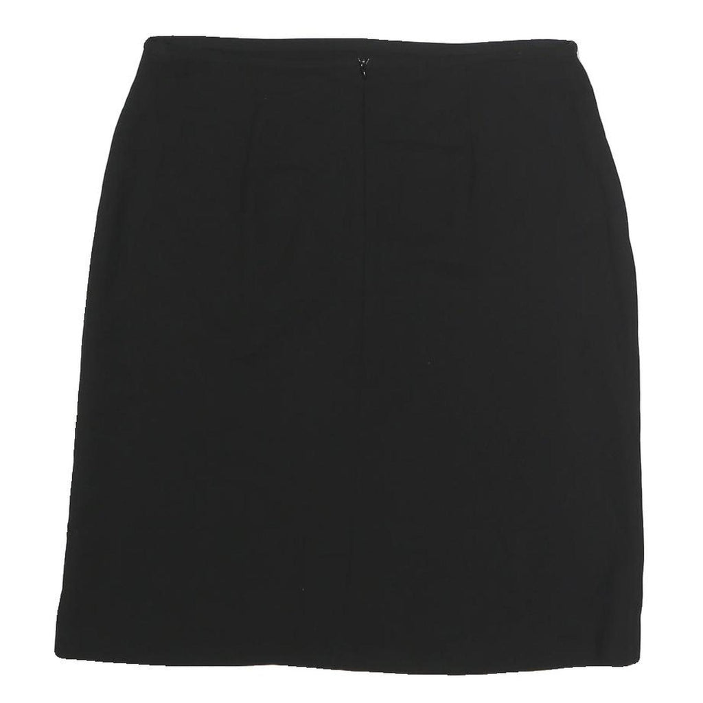 MAX MARA Womens Black Mini Polyester Plain Skirt UK 14 Classic Formal