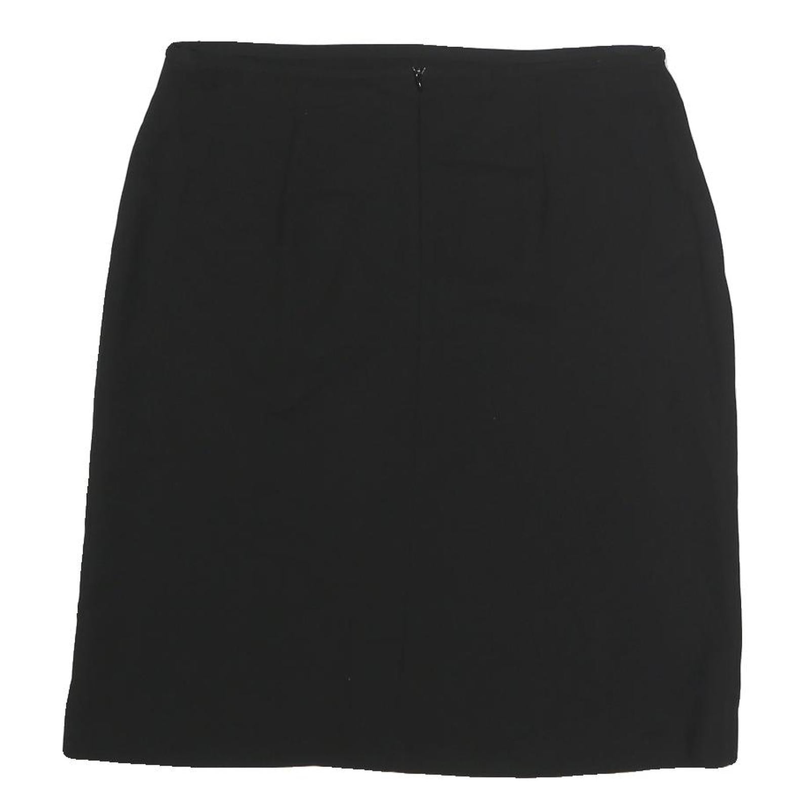 MAX MARA Womens Black Mini Polyester Plain Skirt UK 14 Classic Formal