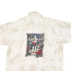 NO BOUNDRIES Mens Beige White Palm Leaf Printed Shirt XL Hawaiian Style
