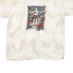 NO BOUNDRIES Mens Beige White Palm Leaf Printed Shirt XL Hawaiian Style