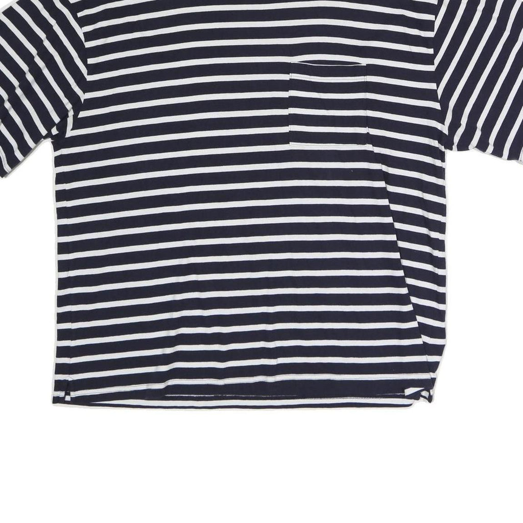 GAP Womens Navy Blue & White Striped Modern T-Shirt 2XL Short Sleeve Crew Neck