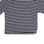 GAP Womens Navy Blue & White Striped Modern T-Shirt 2XL Short Sleeve Crew Neck