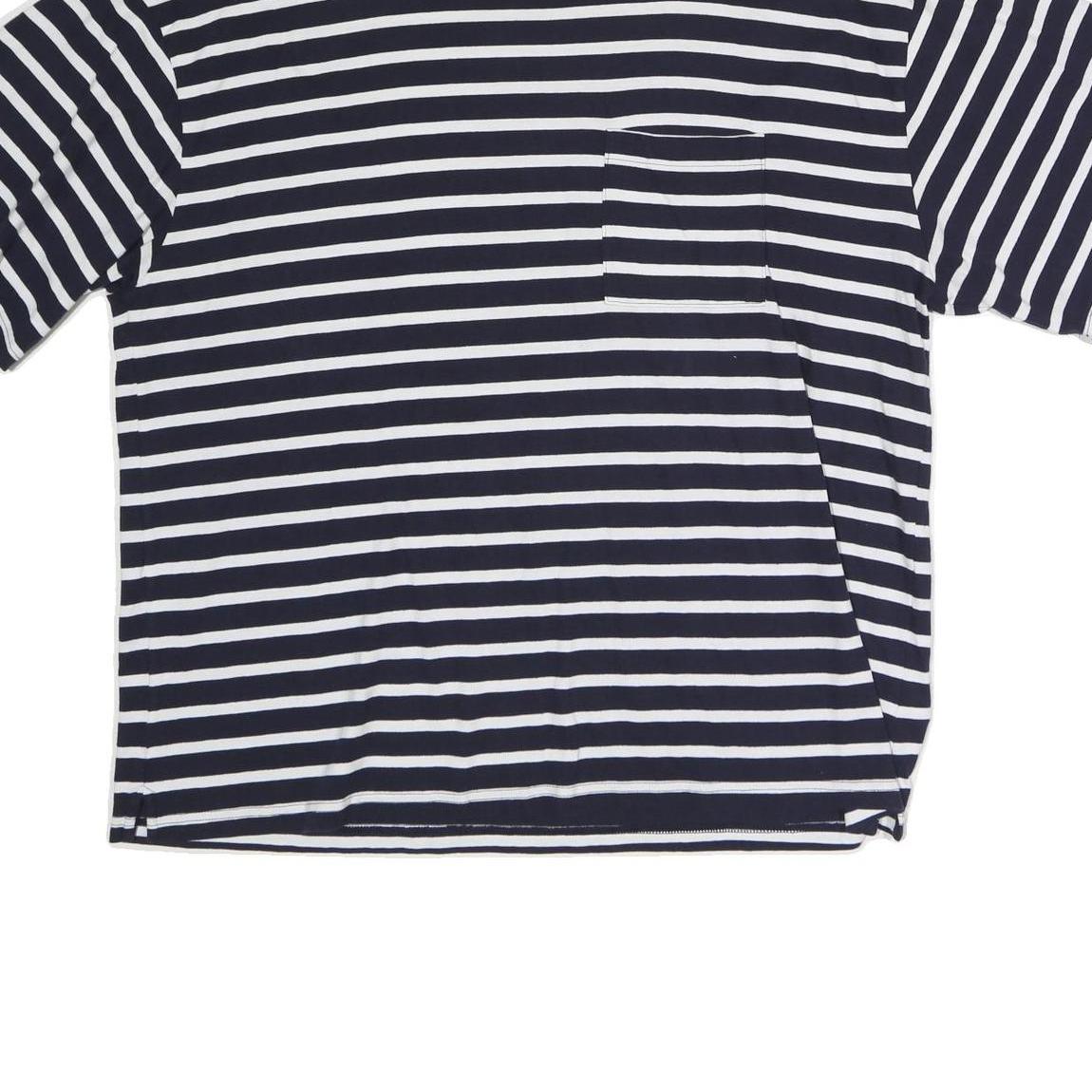 GAP Womens Navy Blue & White Striped Modern T-Shirt 2XL Short Sleeve Crew Neck
