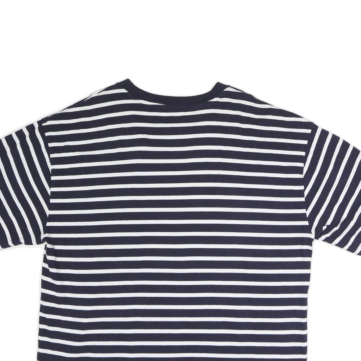 GAP Womens Navy Blue & White Striped Modern T-Shirt 2XL Short Sleeve Crew Neck