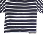 GAP Womens Navy Blue & White Striped Modern T-Shirt 2XL Short Sleeve Crew Neck