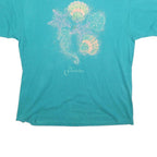 HANES Womens Blue Graphic T-Shirt 2XL Short Sleeve Crew Neck Florida Seashells