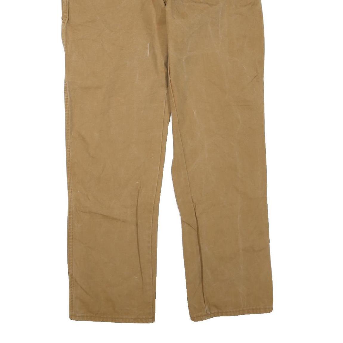 DICKIES Mens Jeans Beige Regular Straight Denim W36 L33 Workwear Utility Zip