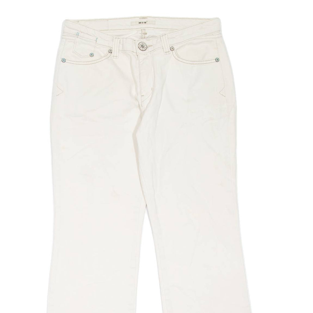 H.I.S Womens Jeans Cream Regular Bootcut W30 L29