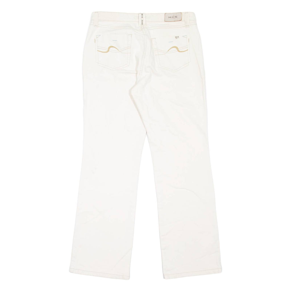 H.I.S Womens Jeans Cream Regular Bootcut W30 L29