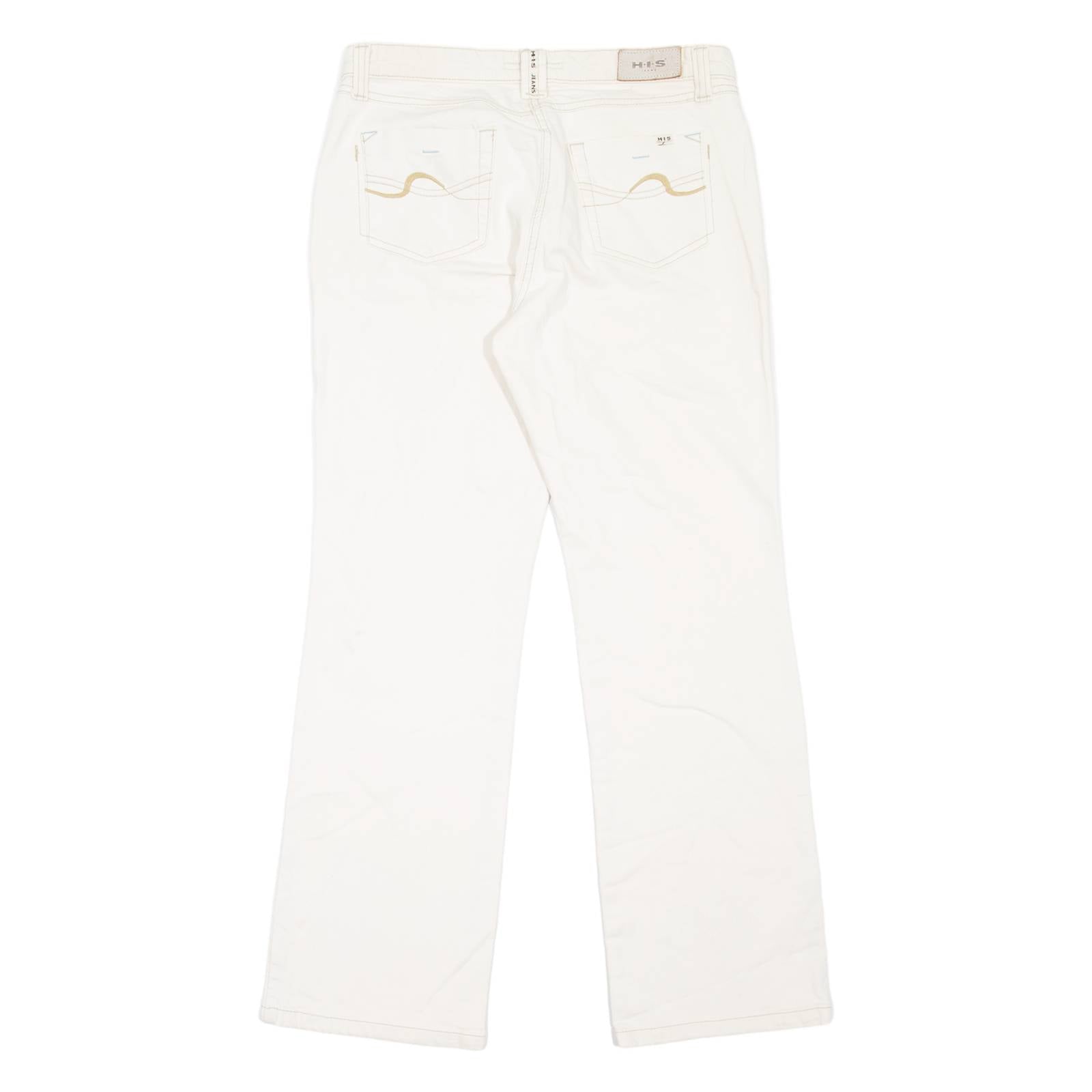 H.I.S Womens Jeans Cream Regular Bootcut W30 L29